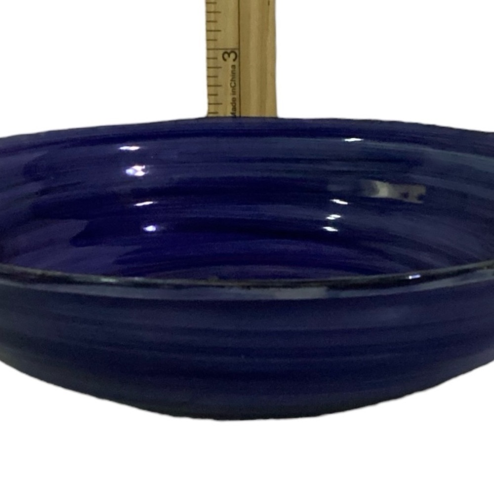 Royal Norfolk Blue Swirl Scalloped Rim Serving Bowl Salad Dishware - Picture 3 of 5